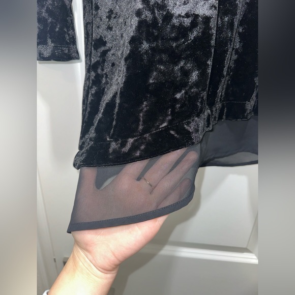 Black Velvet Top with mesh bottom - Picture 2 of 7